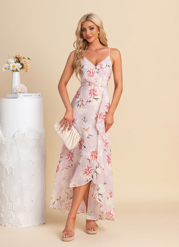 Robe Pastel Fleurie Blanche À Volants