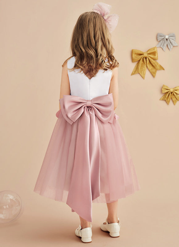 Robe Pastel Rose À Fleurs 3D Fille - gallery 3