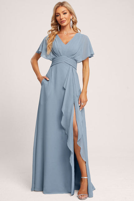 Robe Pastel Rose Demoiselle D'Honneur Élégante - gallery 4