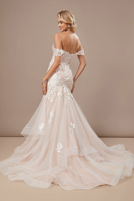 Robe Pastel Ivoire Sirène Dentelle Traîne - gallery 6