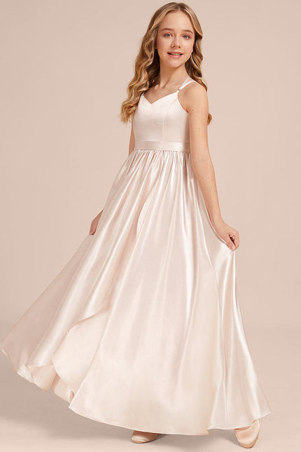 Robe Pastel Rose Demoiselle D'Honneur Satin - gallery 3