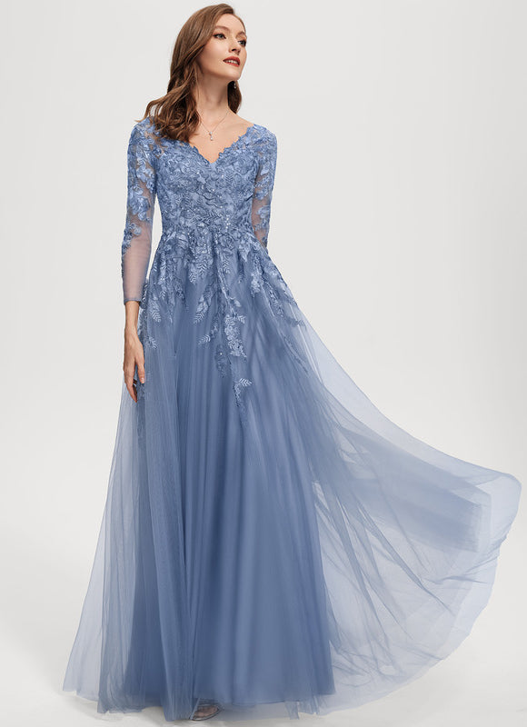Robe Pastel Dégradé Bleu Col V Élégant