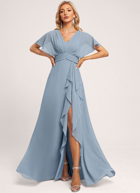 Robe Pastel Rose Demoiselle D'Honneur Élégante - gallery 5