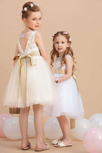 Robe Pastel Ivoire Dentelle Tutu Fille