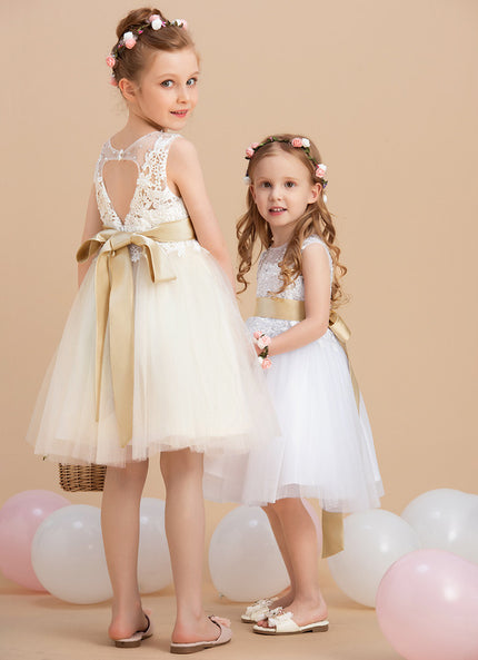 Robe Pastel Ivoire Dentelle Tutu Fille