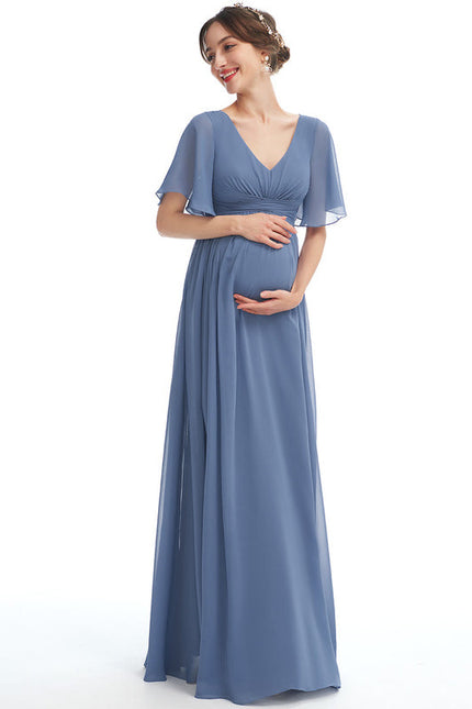 Robe Pastel Rose Demoiselle D'Honneur Volants - gallery 2