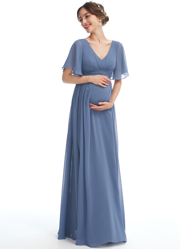 Robe Pastel Rose Demoiselle D'Honneur Volants - gallery 2