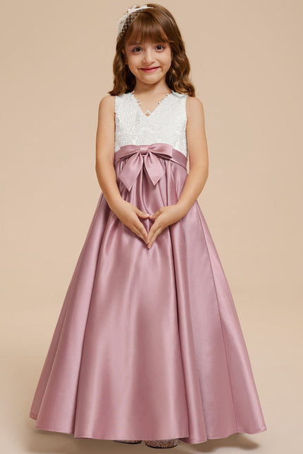 Robe Pastel Rose Demoiselle D'Honneur Satin - gallery 3