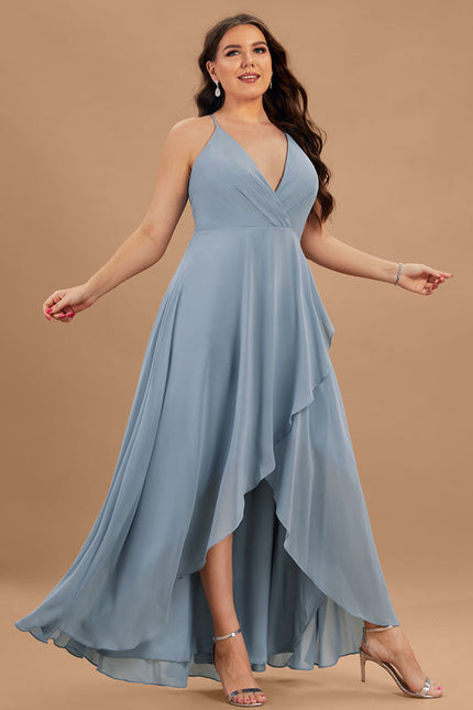 Robe Pastel Verte Col V Asymétrique - gallery 7