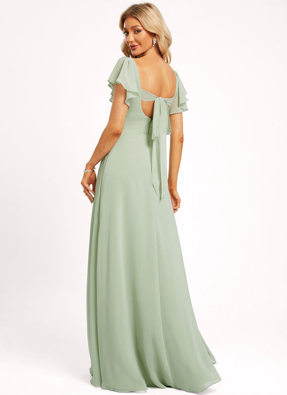 Robe Pastel Rose Demoiselle D'Honneur Élégante - gallery 4