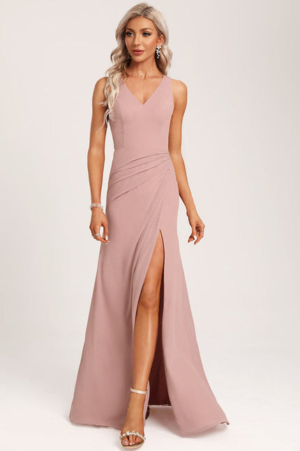 Robe Pastel Rose Demoiselle D'Honneur Élégante