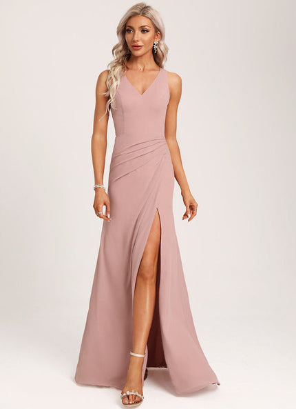 Robe Pastel Rose Demoiselle D'Honneur Élégante
