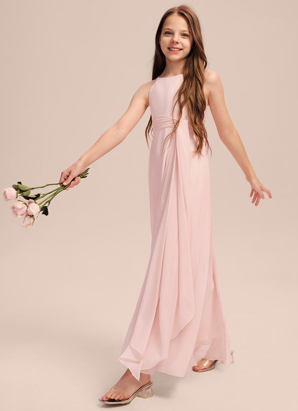 Robe Pastel Junior Rose Volants Longue - gallery 4