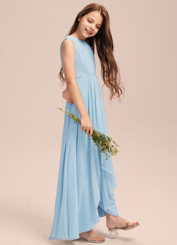 Robe Pastel Rose Demoiselle D'Honneur Volants - gallery 3