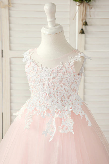 Robe Pastel Rose Princesse Tulle Mariage - gallery 1