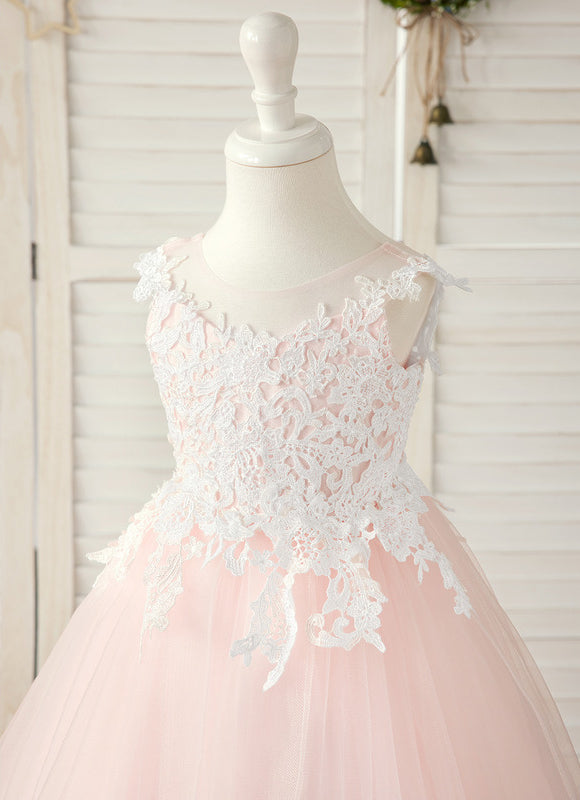 Robe Pastel Rose Princesse Tulle Mariage - gallery 1