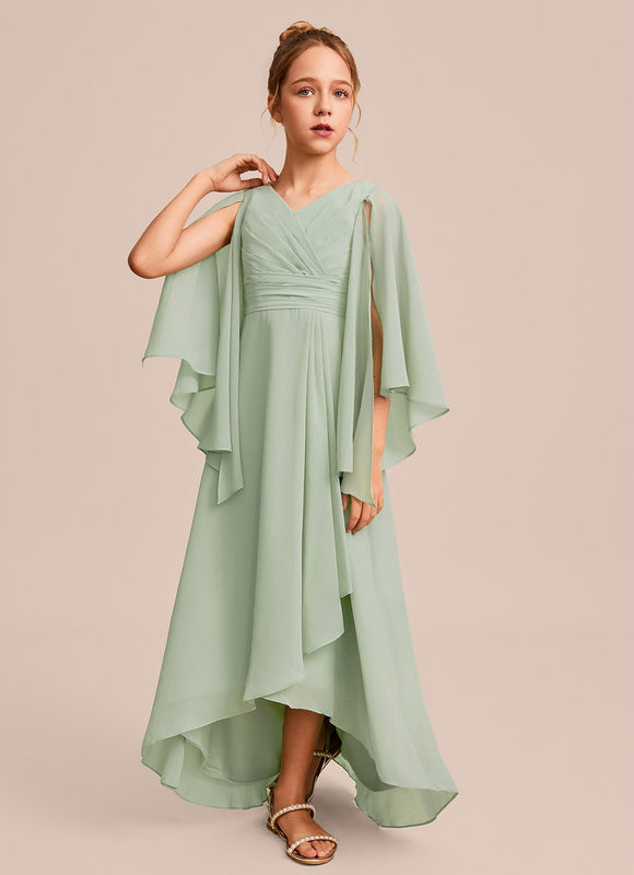 Robe Pastel Verte Trapèze Col V Junior - gallery 1