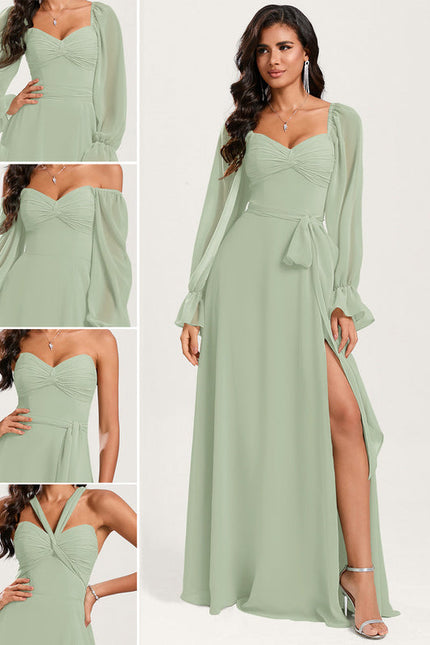 Robe Pastel Vert Émeraude Décolleté Cœur