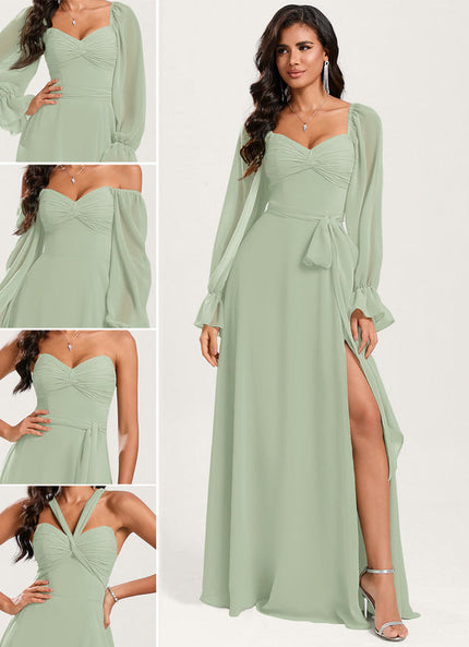 Robe Pastel Vert Émeraude Décolleté Cœur