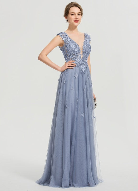 Robe Pastel Dégradé Bleu Col V Élégant - gallery 7