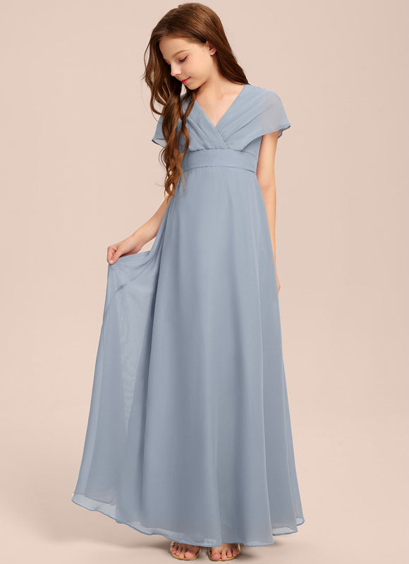Robe Pastel Verte Col V Longueur Maxi - gallery 1