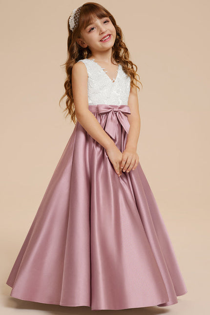 Robe Pastel Rose Demoiselle D'Honneur Satin - gallery 7