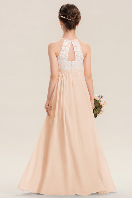Robe Pastel Rose Demoiselle D'Honneur Longue - gallery 1