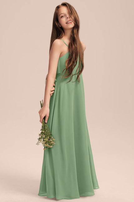 Robe Pastel Verte Trapèze Longueur Maxi - gallery 3