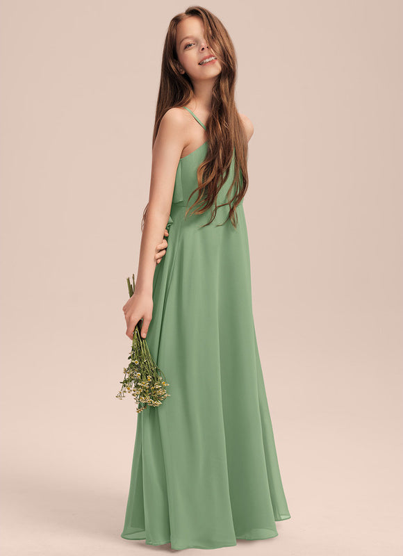 Robe Pastel Verte Trapèze Longueur Maxi - gallery 3