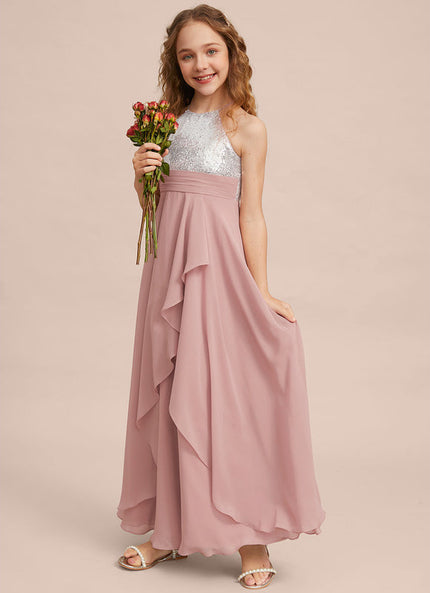 Robe Pastel Rose Demoiselle D'Honneur Longue