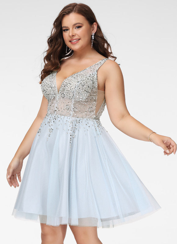 Robe Pastel Bleu Ciel Paillettes Et Tulle - gallery 5