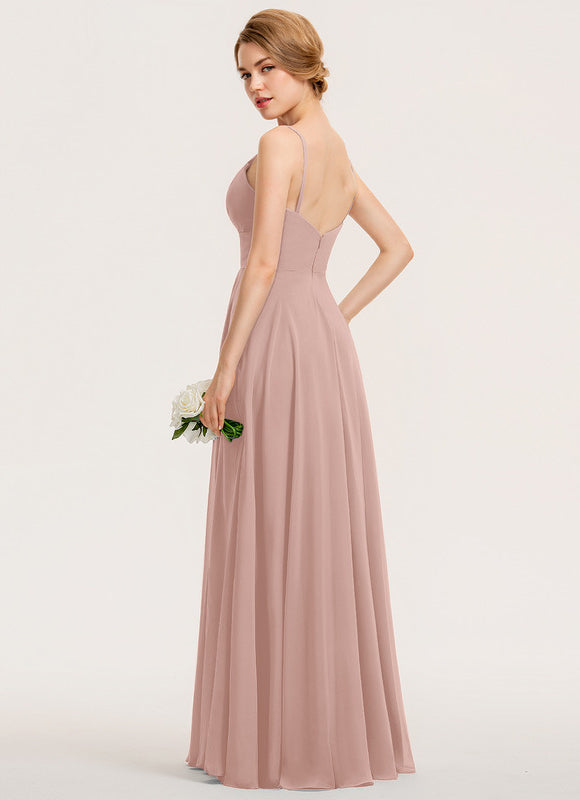 Robe Pastel Bleu Col V Longue - gallery 2