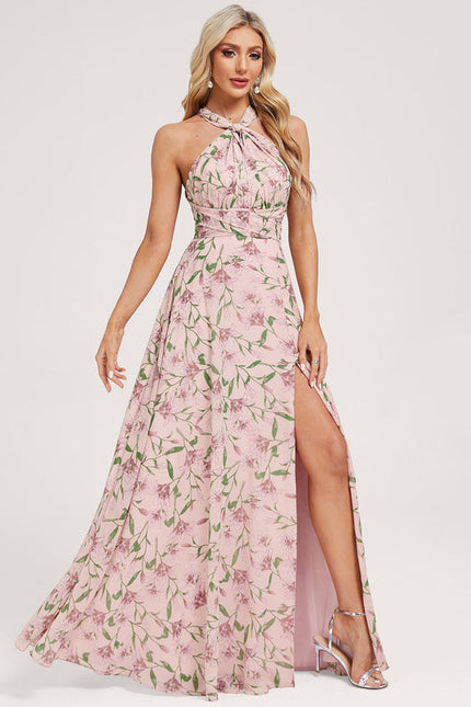 Robe Pastel Rose Trapèze Décolleté Col V - gallery 6