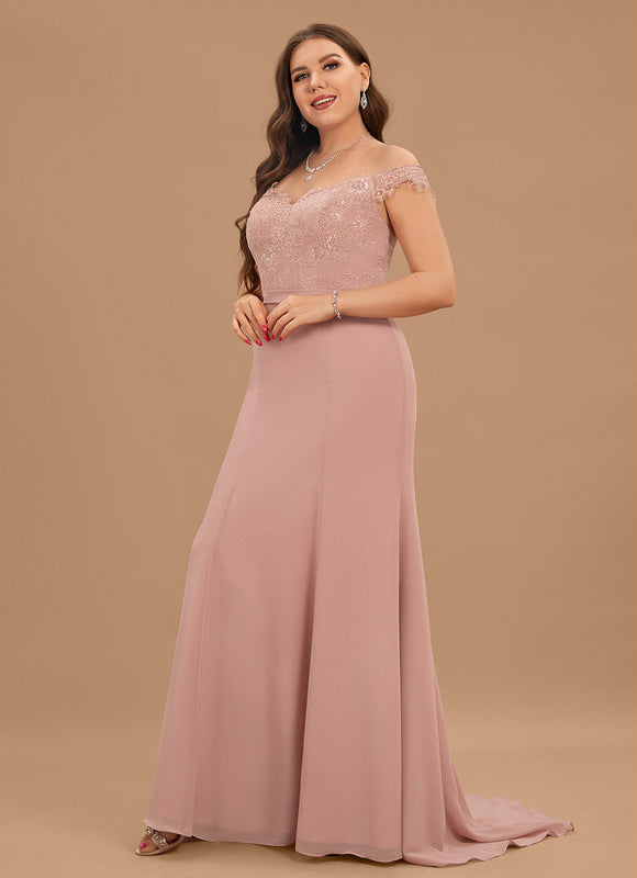 Robe Pastel Rose Sirène Dentelle Paillettes - gallery 6