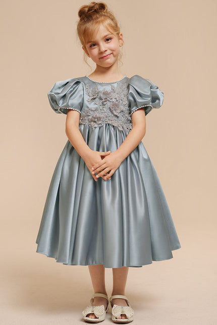 Robe Pastel Bleu Ciel Trapèze Satin