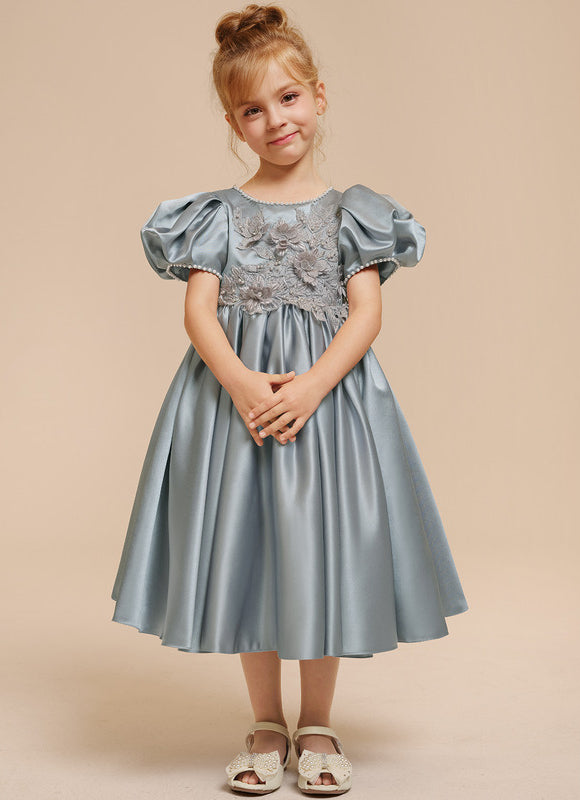 Robe Pastel Bleu Ciel Trapèze Satin