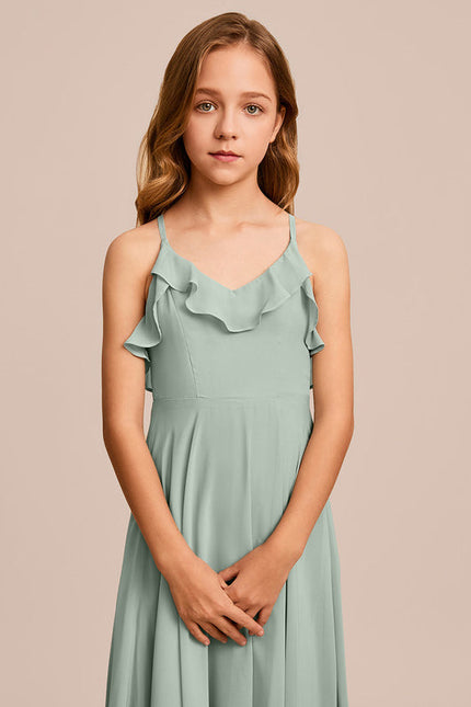 Robe Pastel Verte Col V Longueur Maxi - gallery 4