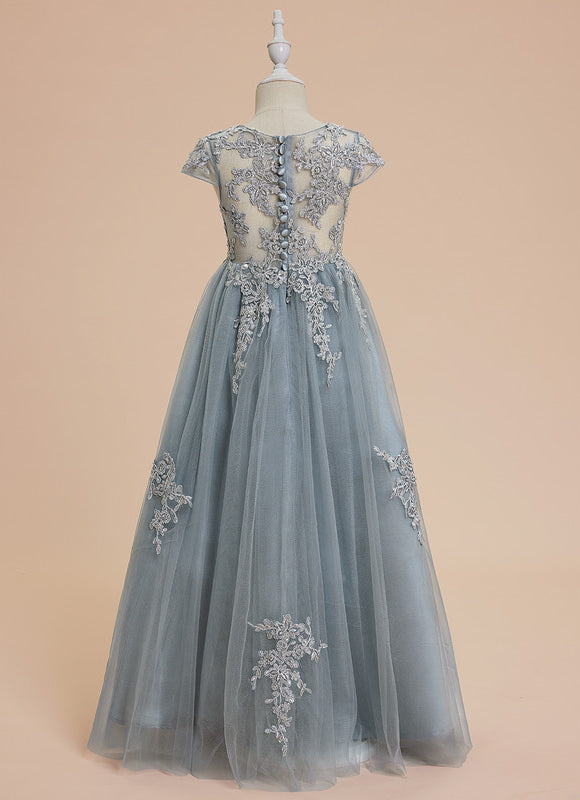 Robe Pastel Bleu Clair Tulle Dentelle Mariage - gallery 4