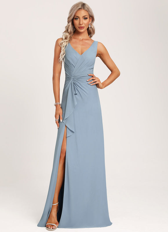 Robe Pastel Bleu Demoiselle D'Honneur Élégante - gallery 6