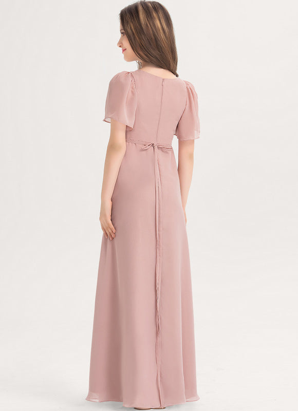 Robe Pastel Verte Col V Longueur Maxi - gallery 3