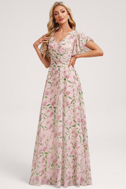 Robe Pastel Rose Demoiselle D'Honneur Élégante - gallery 1