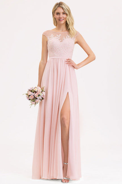 Robe Pastel Rose Demoiselle D'Honneur Élégante - gallery 2