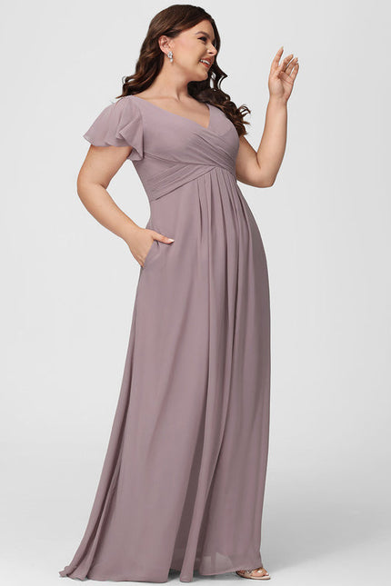 Robe Pastel Rose Demoiselle D'Honneur Élégante - gallery 8