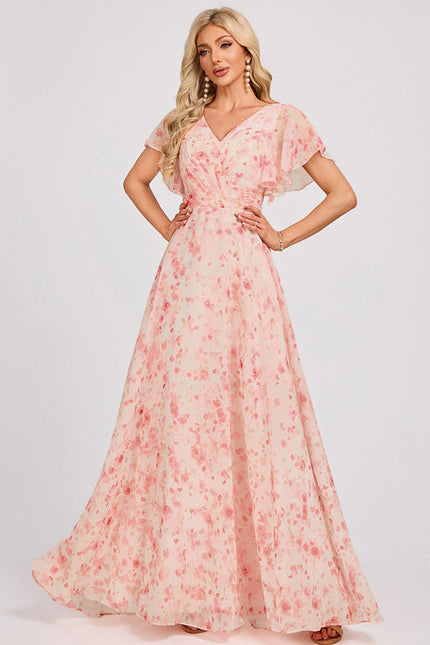 Robe Pastel Rose Demoiselle D'Honneur Élégante - gallery 1