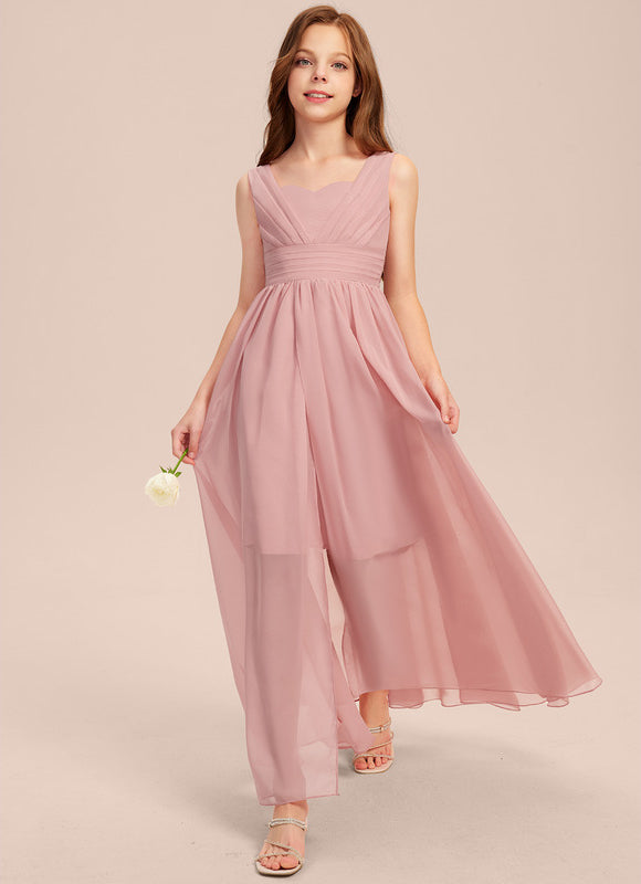 Robe Pastel Rose Col Cœur Trapèze - gallery 3