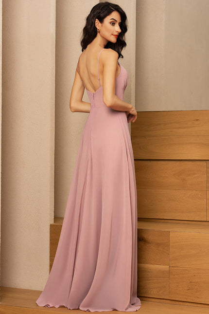 Robe Pastel Rose Demoiselle D'Honneur Élégante