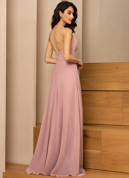 Robe Pastel Rose Demoiselle D'Honneur Élégante
