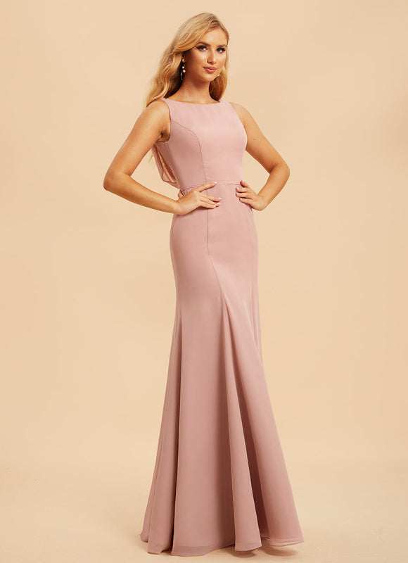 Robe Pastel Rose Sirène Col Bateau