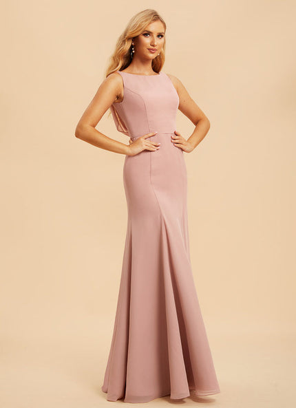 Robe Pastel Rose Sirène Col Bateau