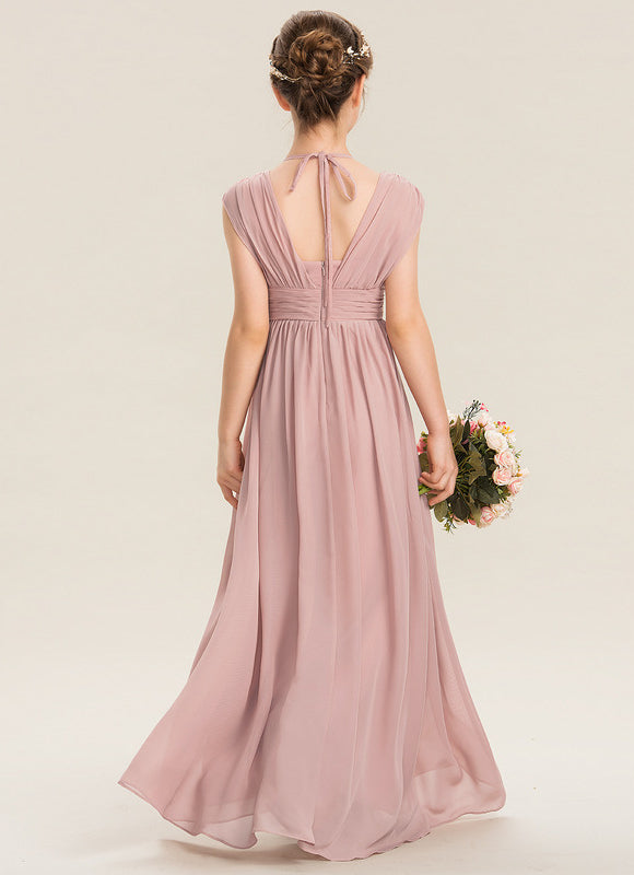 Robe Pastel Verte Mousseline Demoiselle D'Honneur - gallery 3